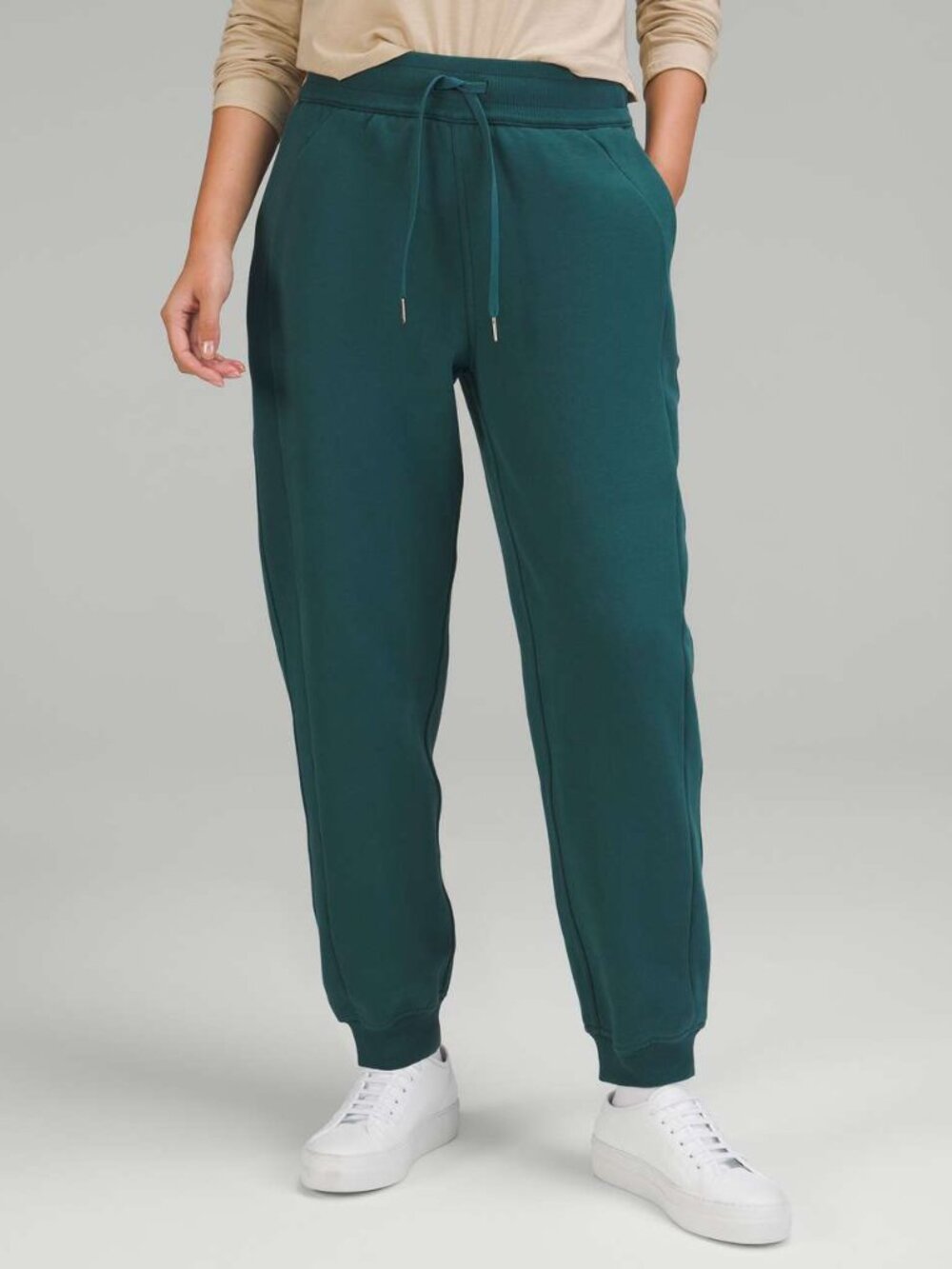 LULULEMON Scuba High-Rise Fleece Jogger Sweatpants Solid Green Women's 10